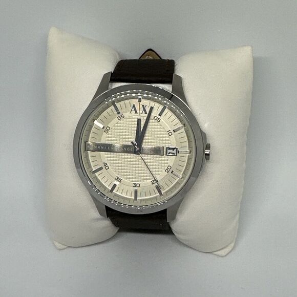 Armani Exchange AX2100 Men’s Brown Leather Analog Dial Quartz Wrist Watch HME80 - Picture 1 of 11